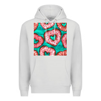Dove Grey valentines day heart donuts seamless pattern Premium Hoodie - BundleAndBundleShop