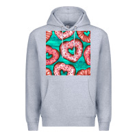 Heather Grey valentines day heart donuts seamless pattern Premium Hoodie - BundleAndBundleShop