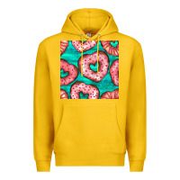 Lemon valentines day heart donuts seamless pattern Premium Hoodie - BundleAndBundleShop