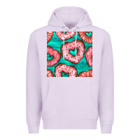 Lilac valentines day heart donuts seamless pattern Premium Hoodie - BundleAndBundleShop
