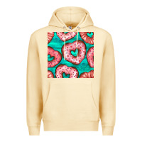 Pina Colada valentines day heart donuts seamless pattern Premium Hoodie - BundleAndBundleShop