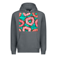 Rock valentines day heart donuts seamless pattern Premium Hoodie - BundleAndBundleShop
