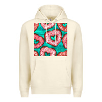 Sandshell valentines day heart donuts seamless pattern Premium Hoodie - BundleAndBundleShop