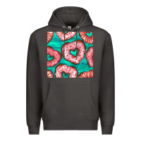 Smoke valentines day heart donuts seamless pattern Premium Hoodie - BundleAndBundleShop