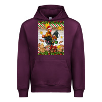 Mauve Wine Christmas rooster Urban Hoodie - Artiststas