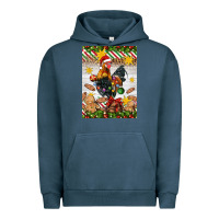 Pigment Midnight Navy Christmas rooster Urban Hoodie - Artiststas