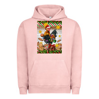Pigment Salmon Christmas rooster Urban Hoodie - Artiststas