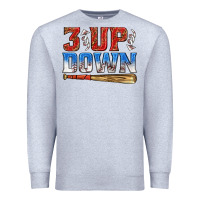 Heather Grey 3 up 3 down baseball Premium Sweatshirt - texasbilliewilder