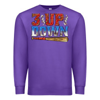 Purple 3 up 3 down baseball Premium Sweatshirt - texasbilliewilder