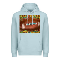 Blue Mist football leopard turquoise sunflower Premium Hoodie - JahusDesignShop