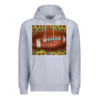 Heather Grey football leopard turquoise sunflower Premium Hoodie - JahusDesignShop