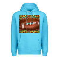 Ocean Blue football leopard turquoise sunflower Premium Hoodie - JahusDesignShop