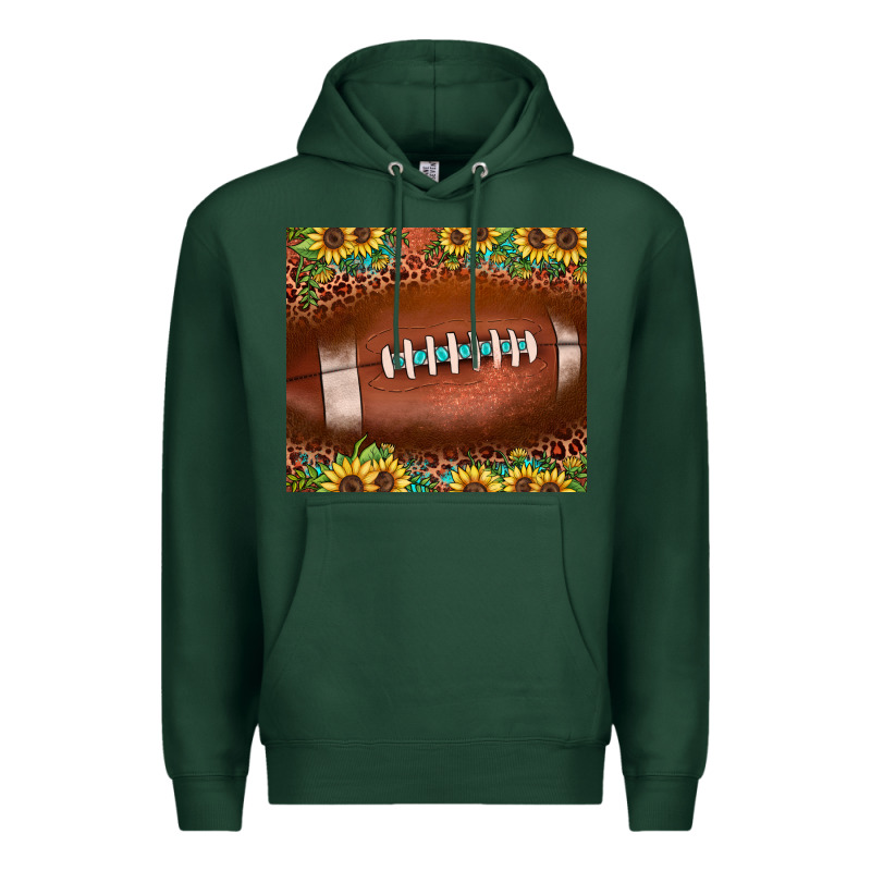 Football Leopard Turquoise Sunflower Premium Hoodie by JahusDesignShop | Teevron