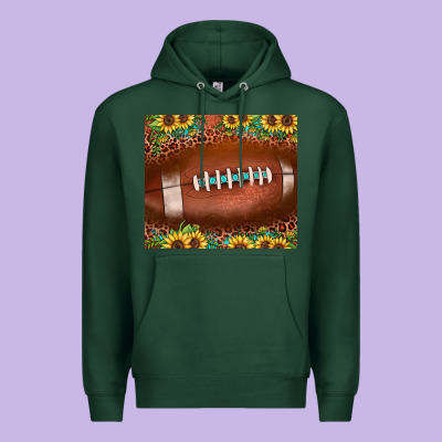 Football Leopard Turquoise Sunflower Premium Hoodie Designed By Jahusdesignshop