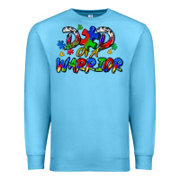 Ocean Blue dad of a warrior Premium Sweatshirt - Zillion Design Studio