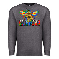 Charcoal Heather bee kind autism Premium Sweatshirt - Zillion Design Studio
