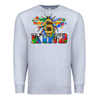 Heather Grey bee kind autism Premium Sweatshirt - Zillion Design Studio