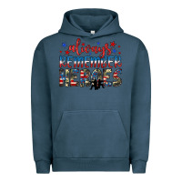 Pigment Midnight Navy always remember heroes Urban Hoodie - JahusDesignShop