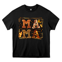 Black Melanin leopard frame mama Mother's Day Heavy Core Tee - LillyAllenDesigns