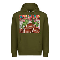 Army Green football leopard cactus Premium Hoodie - JahusDesignShop