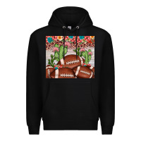 Black football leopard cactus Premium Hoodie - JahusDesignShop