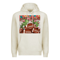 Oatmeal Heather football leopard cactus Premium Hoodie - JahusDesignShop