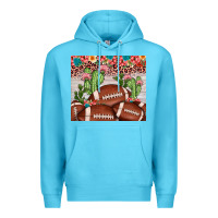 Ocean Blue football leopard cactus Premium Hoodie - JahusDesignShop