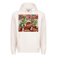 Pale Pink football leopard cactus Premium Hoodie - JahusDesignShop