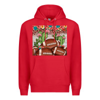 Red football leopard cactus Premium Hoodie - JahusDesignShop