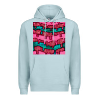 Blue Mist valentines day leopard and turquoise gemstone seamless pattern Premium Hoodie - BundleAndBundleShop