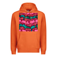 Carrot valentines day leopard and turquoise gemstone seamless pattern Premium Hoodie - BundleAndBundleShop