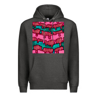 Charcoal Heather valentines day leopard and turquoise gemstone seamless pattern Premium Hoodie - BundleAndBundleShop