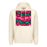 Tofu valentines day leopard and turquoise gemstone seamless pattern Premium Hoodie - BundleAndBundleShop