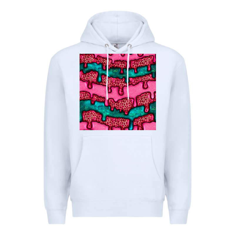 Valentines Day Leopard And Turquoise Gemstone Seamless Pattern Premium Hoodie by BundleAndBundleShop | Teevron