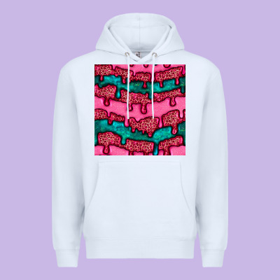 Valentines Day Leopard And Turquoise Gemstone Seamless Pattern Premium Hoodie Designed By Bundleandbundleshop