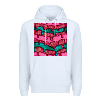 White valentines day leopard and turquoise gemstone seamless pattern Premium Hoodie - BundleAndBundleShop
