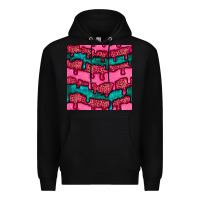 Black valentines day leopard and turquoise gemstone seamless pattern Premium Hoodie - BundleAndBundleShop