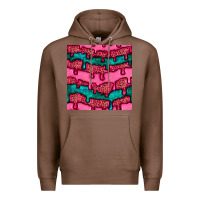 Chestnut valentines day leopard and turquoise gemstone seamless pattern Premium Hoodie - BundleAndBundleShop
