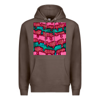 Coffee valentines day leopard and turquoise gemstone seamless pattern Premium Hoodie - BundleAndBundleShop