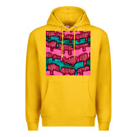 Lemon valentines day leopard and turquoise gemstone seamless pattern Premium Hoodie - BundleAndBundleShop