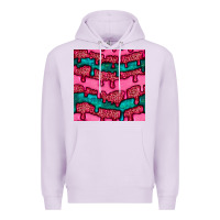 Lilac valentines day leopard and turquoise gemstone seamless pattern Premium Hoodie - BundleAndBundleShop