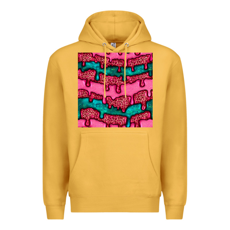 Valentines Day Leopard And Turquoise Gemstone Seamless Pattern Premium Hoodie by BundleAndBundleShop | Teevron