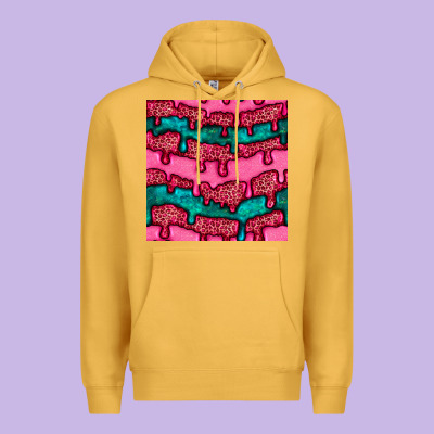 Valentines Day Leopard And Turquoise Gemstone Seamless Pattern Premium Hoodie Designed By Bundleandbundleshop