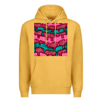 Mustard valentines day leopard and turquoise gemstone seamless pattern Premium Hoodie - BundleAndBundleShop