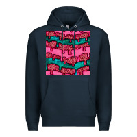 Navy valentines day leopard and turquoise gemstone seamless pattern Premium Hoodie - BundleAndBundleShop