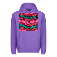Purple valentines day leopard and turquoise gemstone seamless pattern Premium Hoodie - BundleAndBundleShop