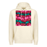Sandshell valentines day leopard and turquoise gemstone seamless pattern Premium Hoodie - BundleAndBundleShop