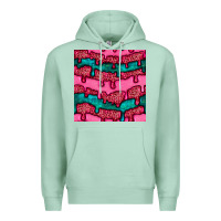 Seafoam valentines day leopard and turquoise gemstone seamless pattern Premium Hoodie - BundleAndBundleShop