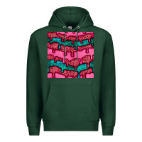 Sports Green valentines day leopard and turquoise gemstone seamless pattern Premium Hoodie - BundleAndBundleShop