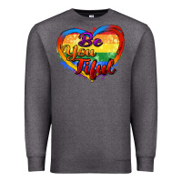 Charcoal Heather be you tiful Premium Sweatshirt - Zillion Design Studio
